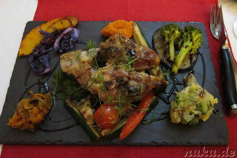 Abendessen im Restaurant Momentos in Evora, Portugal