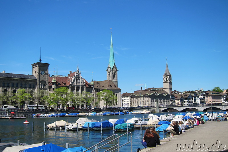 Am Bootsanleger in Zürich, Schweiz