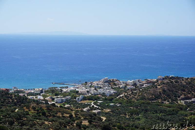 Ausblick auf Plakias von Mirthios auf Kreta, Griechenland