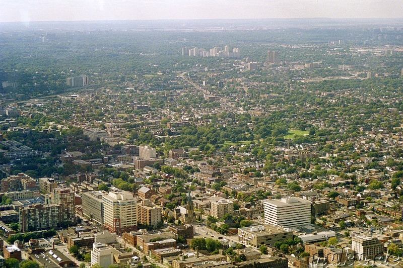 Ausblick auf Toronto vom CN Tower in Toronto, Kanada