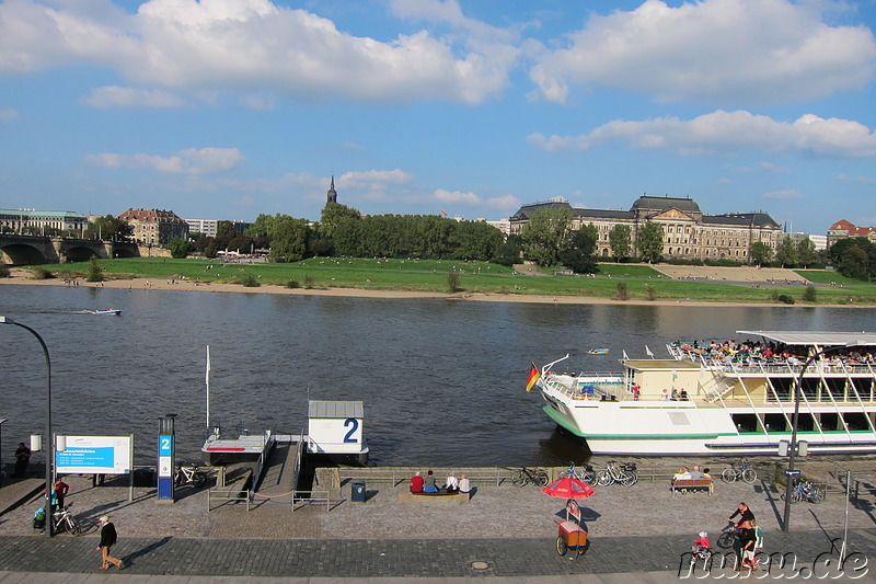 Ausblick von der Brühlschen Terrasse in Dresden
