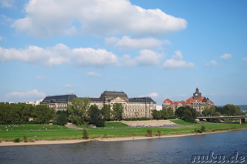 Ausblick von der Brühlschen Terrasse in Dresden