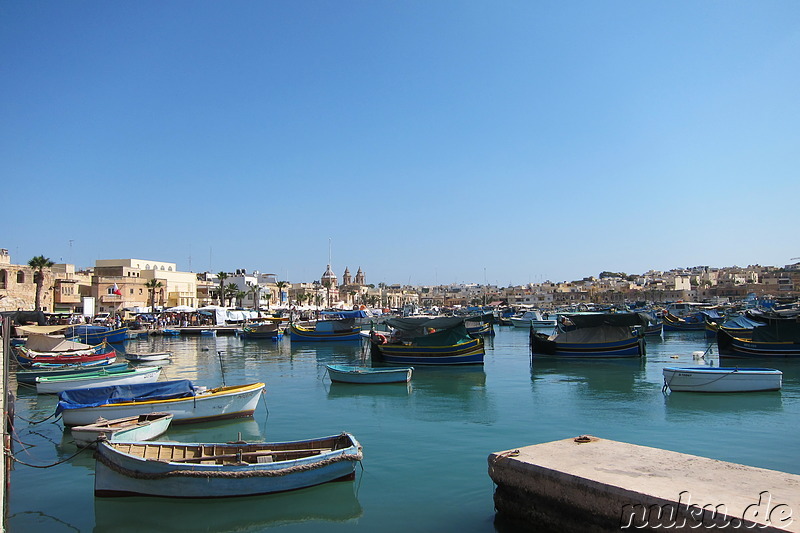 Boote im Hafen von Marsaxlokk, Malta