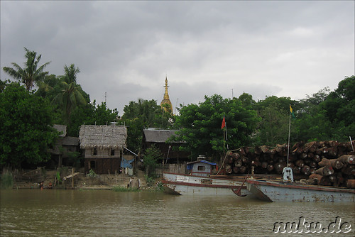 Bootsfahrt auf dem Ayeyarwady River in Bagan, Myanmar