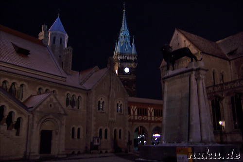 Burgplatz Braunschweig bei Nacht