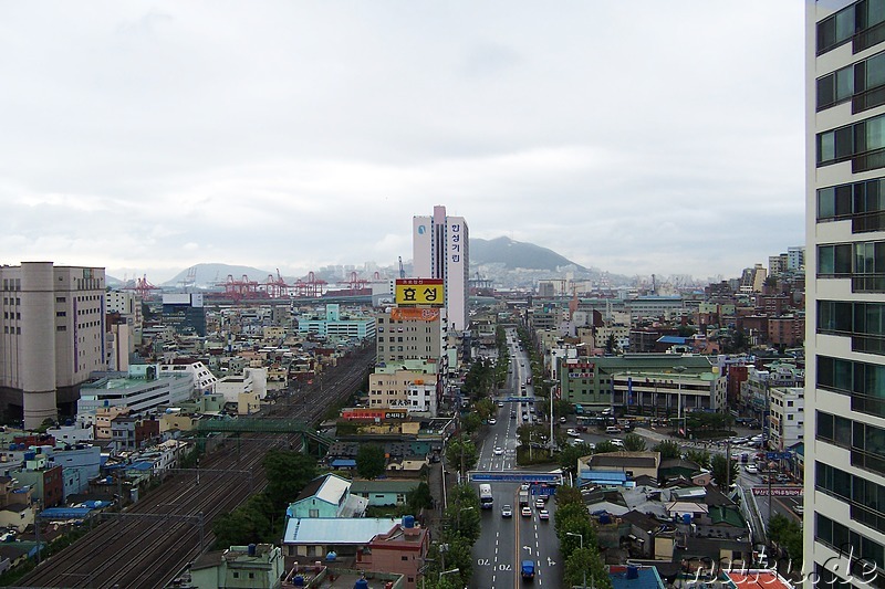 Busan (Blick aus dem Hostel im 18. Stock)