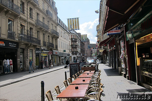 Einkaufsstrasse Grand Rue in Strasbourg, Frankreich