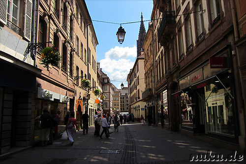 Einkaufsstrasse Grand Rue in Strasbourg, Frankreich