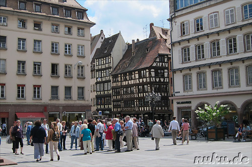 Einkaufsstrasse Grand Rue in Strasbourg, Frankreich
