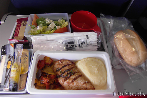 Essen auf dem Delta Airlines Flug von Frankfurt nach Atlanta