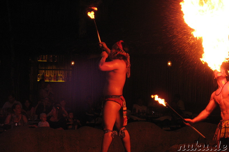 Feuershow vor der Nachtsafari