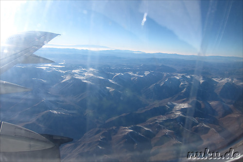 Flug von Santiago nach Calama in der Atacamawueste, Chile