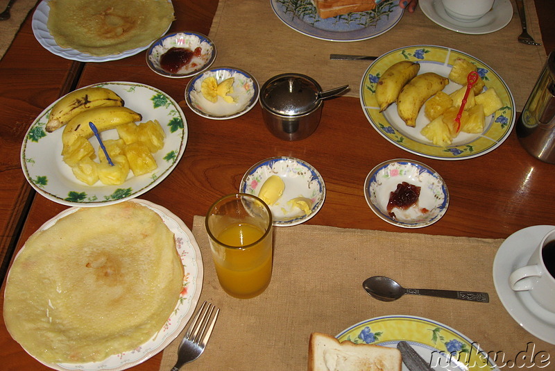 Frühstück im Gypsy Inn - Hostel in Nyaung Shwe am Inle Lake