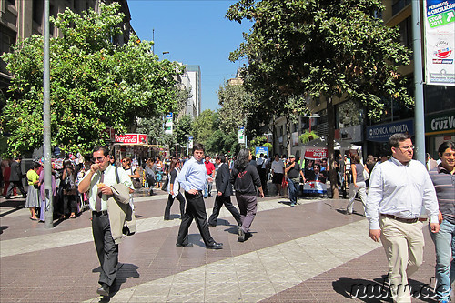 Fussgaengerzone Paseo Huerfanos in Santiago de Chile