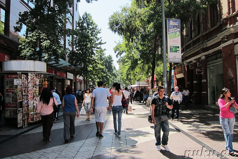 Fußgängerzone Paseo Huerfanos in Santiago de Chile