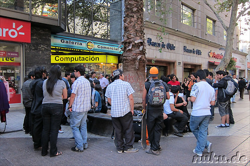 Fussgaengerzone Paseo Huerfanos in Santiago de Chile