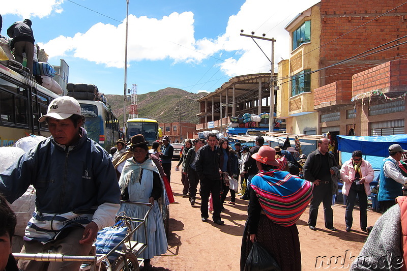Grenzstadt Desaguadero an der Grenze zwischen Bolivien und Peru