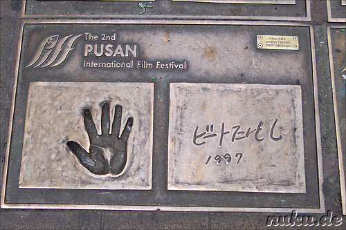 Handabdruck von Takeshi Kitano am PIFF Square