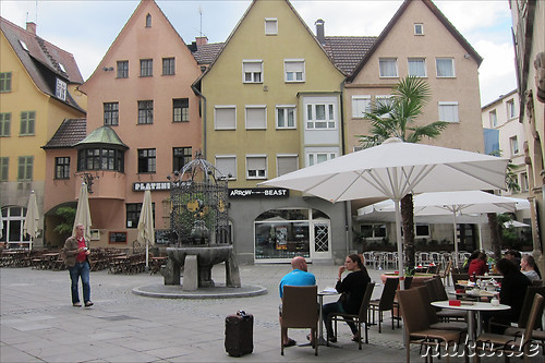 Hans im Glueck Statue in Stuttgart, Baden-Wuerttemberg