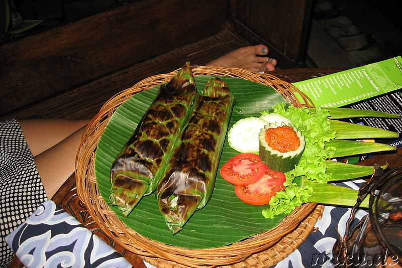 Indonesisches Essen im Restaurant Ketupat in Kuta, Bali