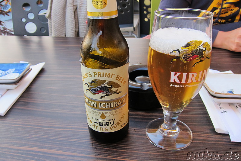 Japanisches Bier im Restaurant Hiro Sakao, Fürth