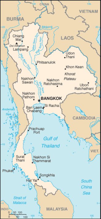 Karte von Thailand