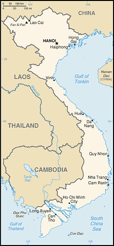 Landkarte Vietnam