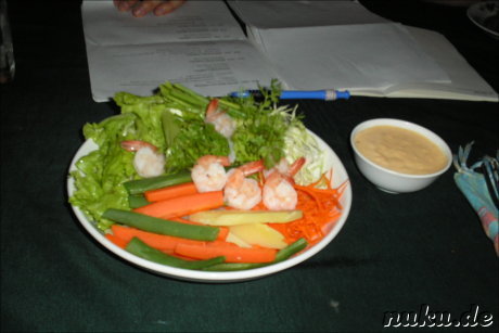 Laotisches Essen: Shrimpssalat