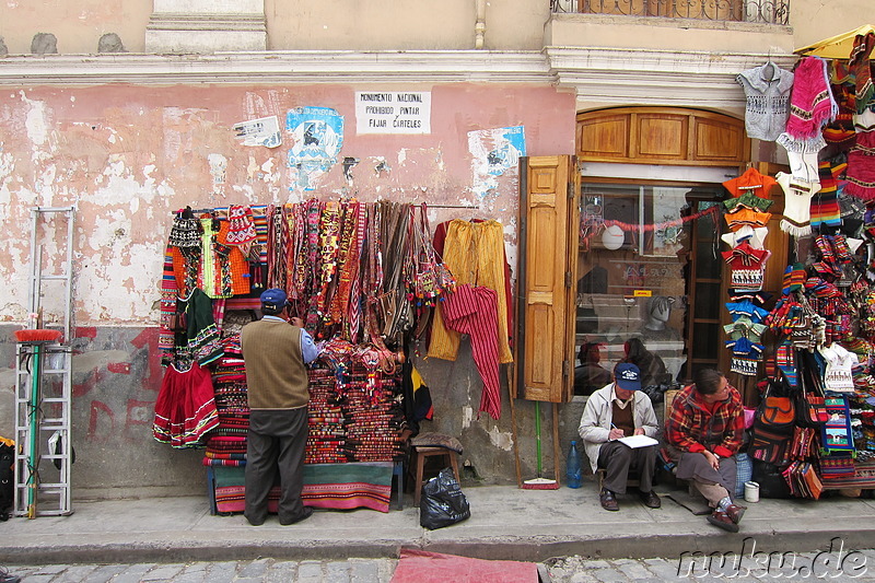 Markt in der Calle Sagarnaga, La Paz, Bolivien