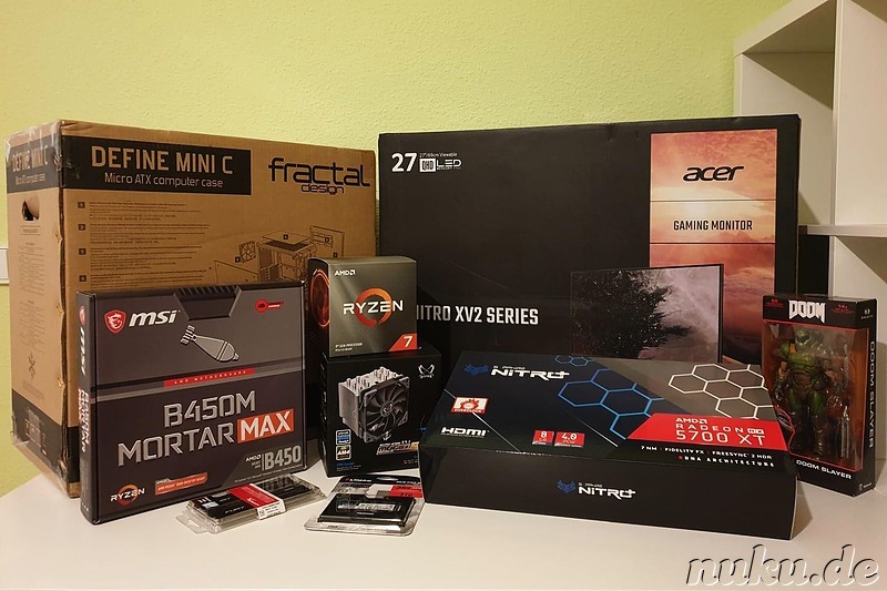 Most parts of my new desktop PC based on AMD Ryzen 3700X and Radeon 5700XT