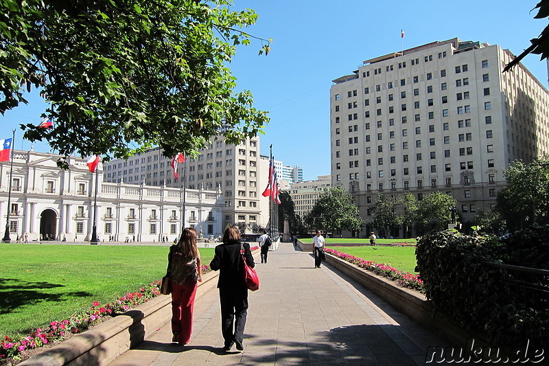 Palacio de la Moneda am Plaza de la Constitucion in Santiago de Chile