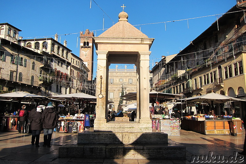 Piazza delle Erbe in Verona, Italien