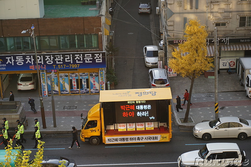 Protestzug gegen Präsidentin Park in Incheon, Korea