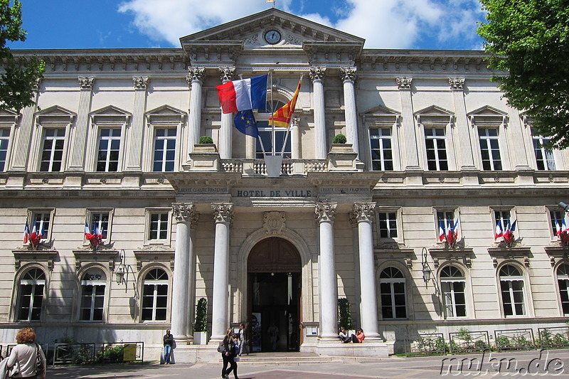 Rathaus am Place de l' Horloge in Avignon, Frankreich