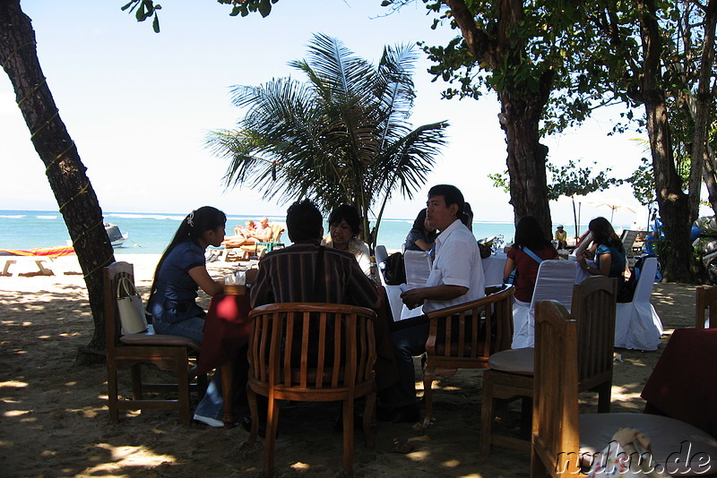 Restaurant am Sanur Strand auf Bali, Indonesien