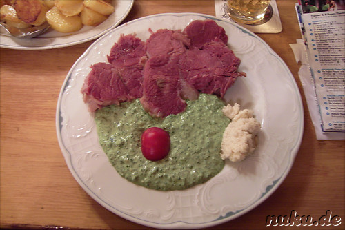 Rindersolber mit Gr&uuml;ner So&szlig;e - Fraenkische Kueche im Gemalten Haus
