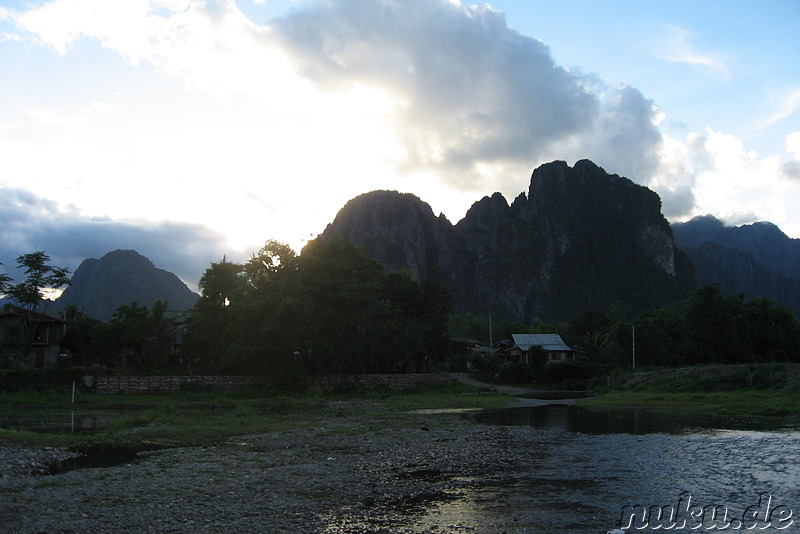 Schöne Landschaft in Vang Vieng, Laos