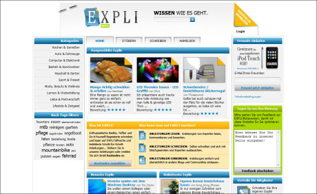Screenshot von www.expli.de