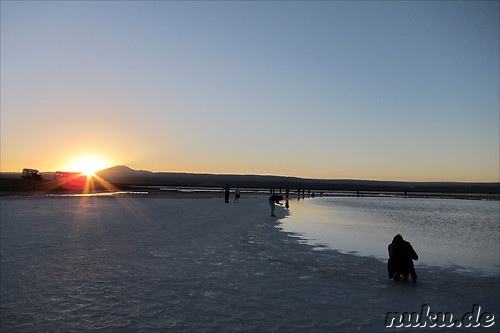 Sonnenuntergang an der Laguna Tebinquiche, Atacamawueste, Chile
