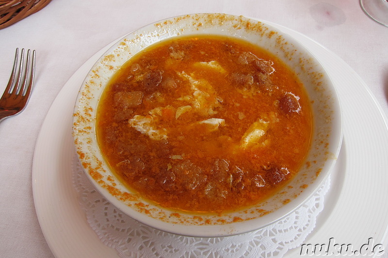 Suppe im Restaurant Oliver in Granada, Spanien