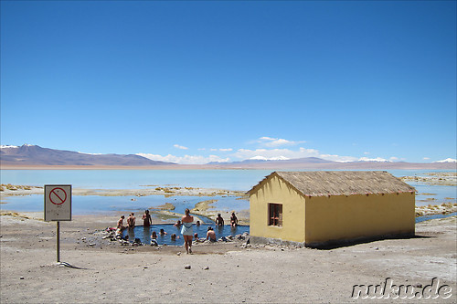 Termas de Polques am Salar de Chalviri, Uyuni, Bolivien
