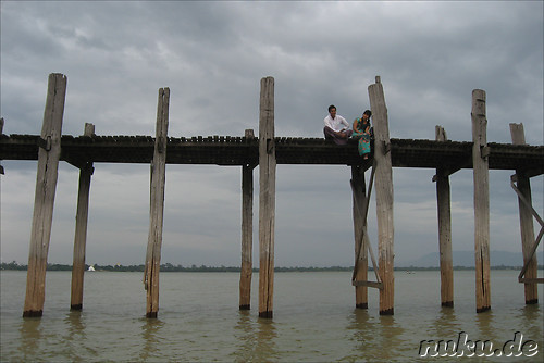 U-Bein-Bruecke in Amarapura bei Mandalay, Myanmar