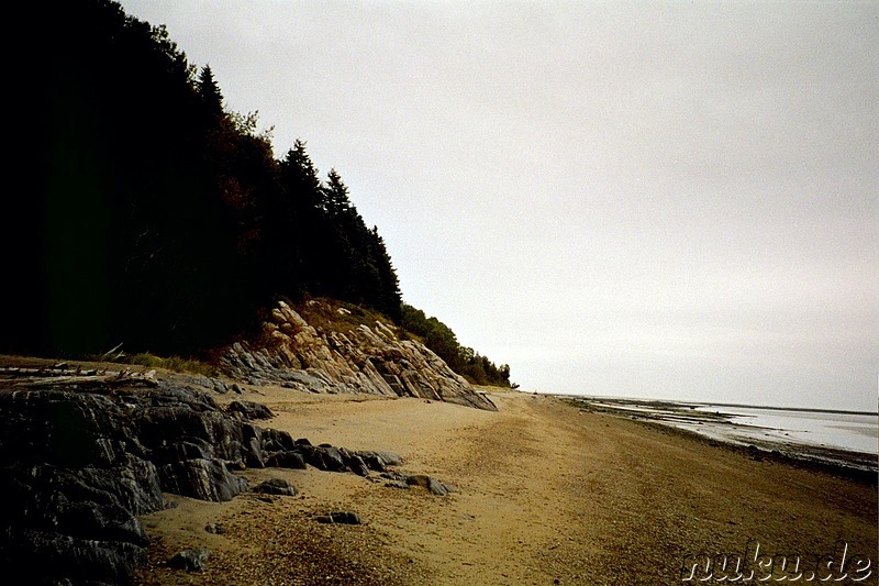 Wandern am Strand von Tadoussac, Kanada