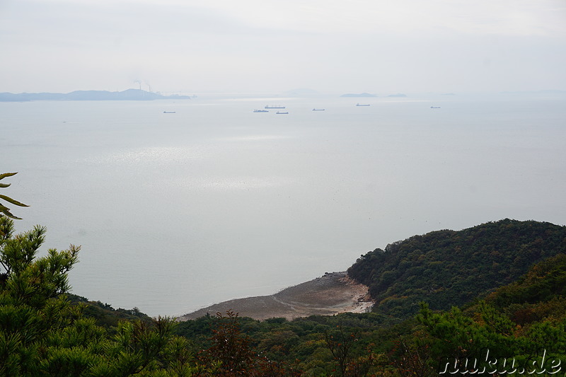 Wanderung über den Horyonggoksan Berg (호룡곡산) von Gwangmyeong nach Hanagae auf der Insel Muuido, Korea
