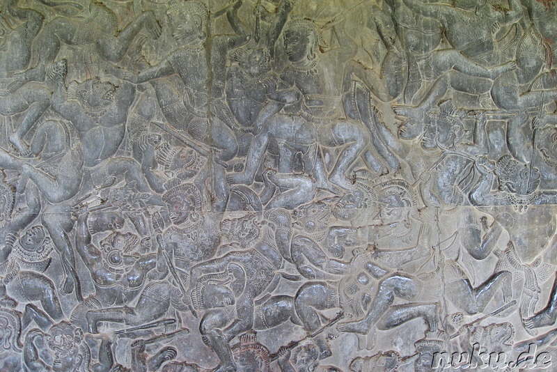 Wandverzierungen im Angkor Wat Tempel