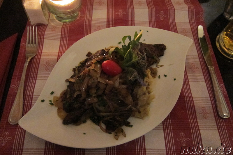 Abendessen im Gasthof Herrenhaus Gorbitz in Dresden, Sachsen