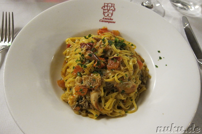 Abendessen im Restaurant Antiche Carampane in Venedig, Italien