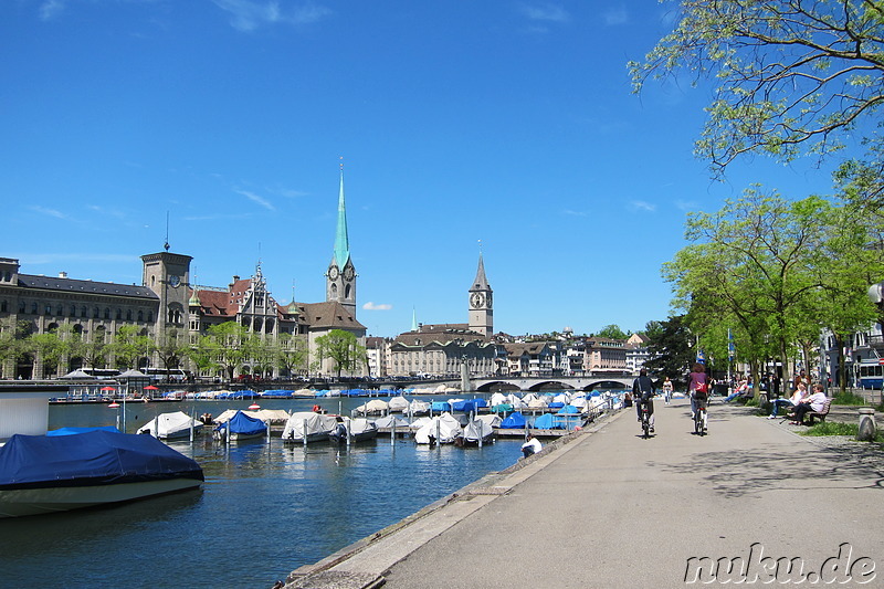 Am Bootsanleger in Zürich, Schweiz