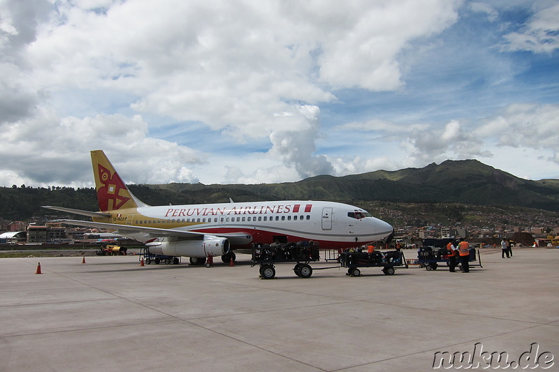 Am Flughafen in Cusco, Peru