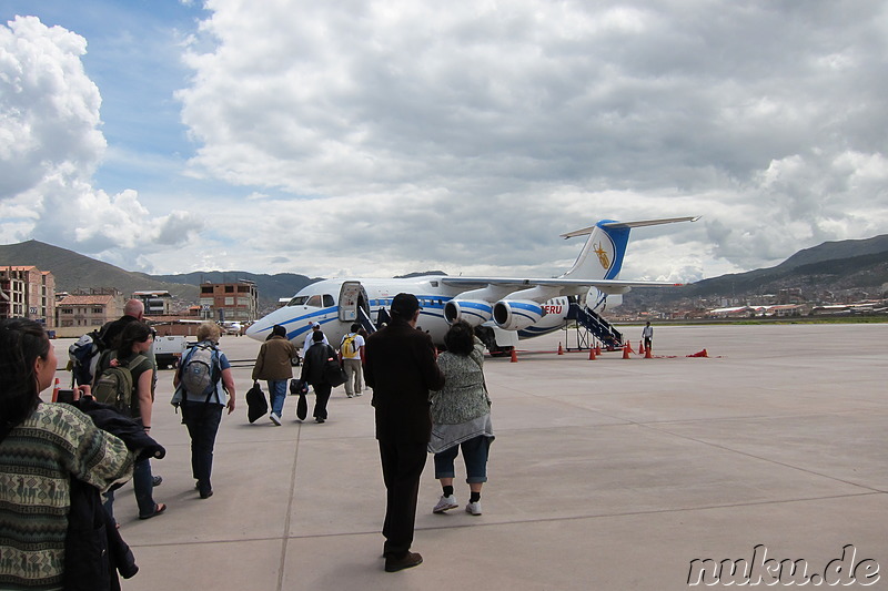 Am Flughafen in Cusco, Peru